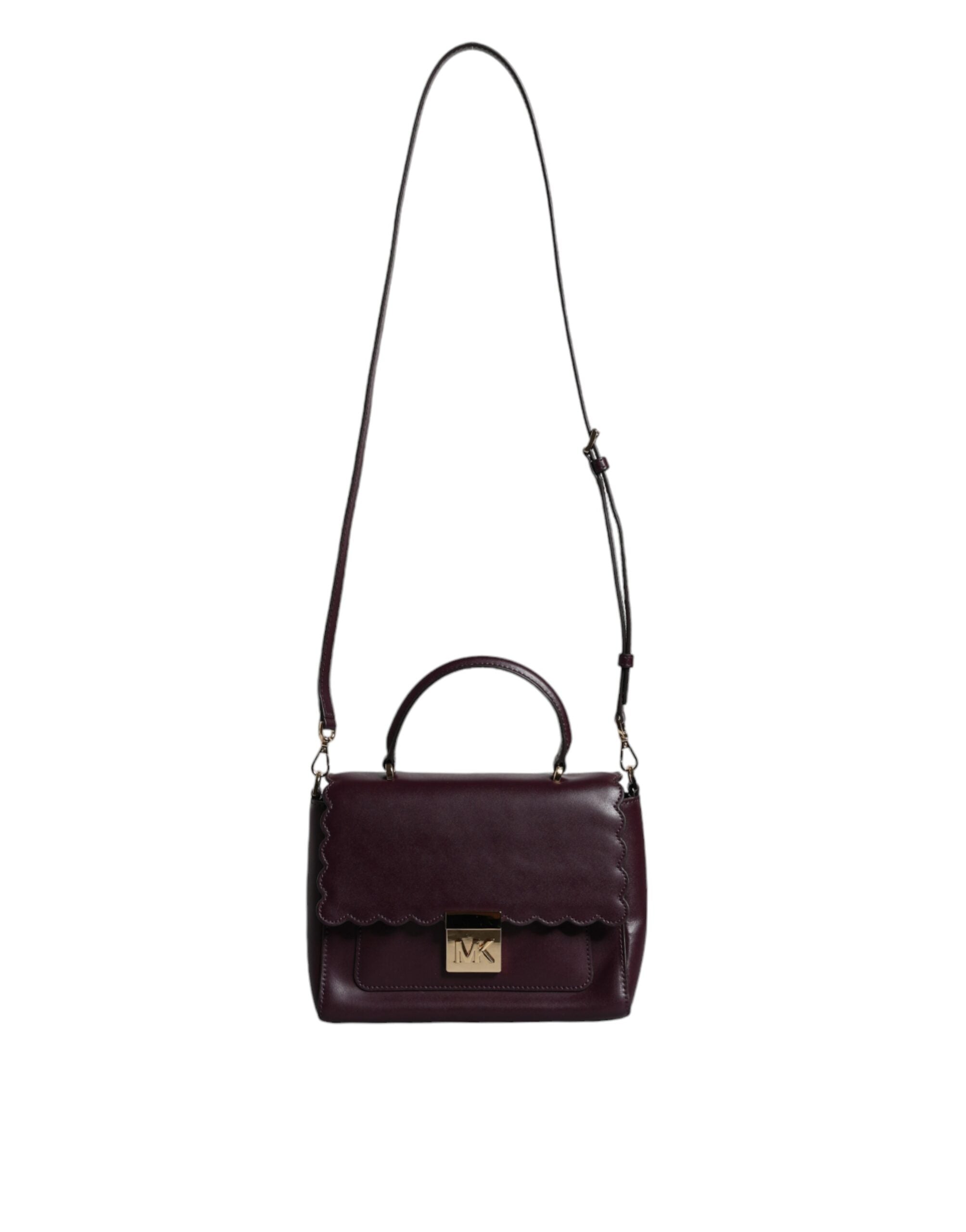 Michael Kors Purple Leather Logo Plaque Crossbody MINDY Satchel Bag -   -  Michael Kors.