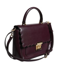Michael Kors Purple Leather Logo Plaque Crossbody MINDY Satchel Bag -   -  Michael Kors.