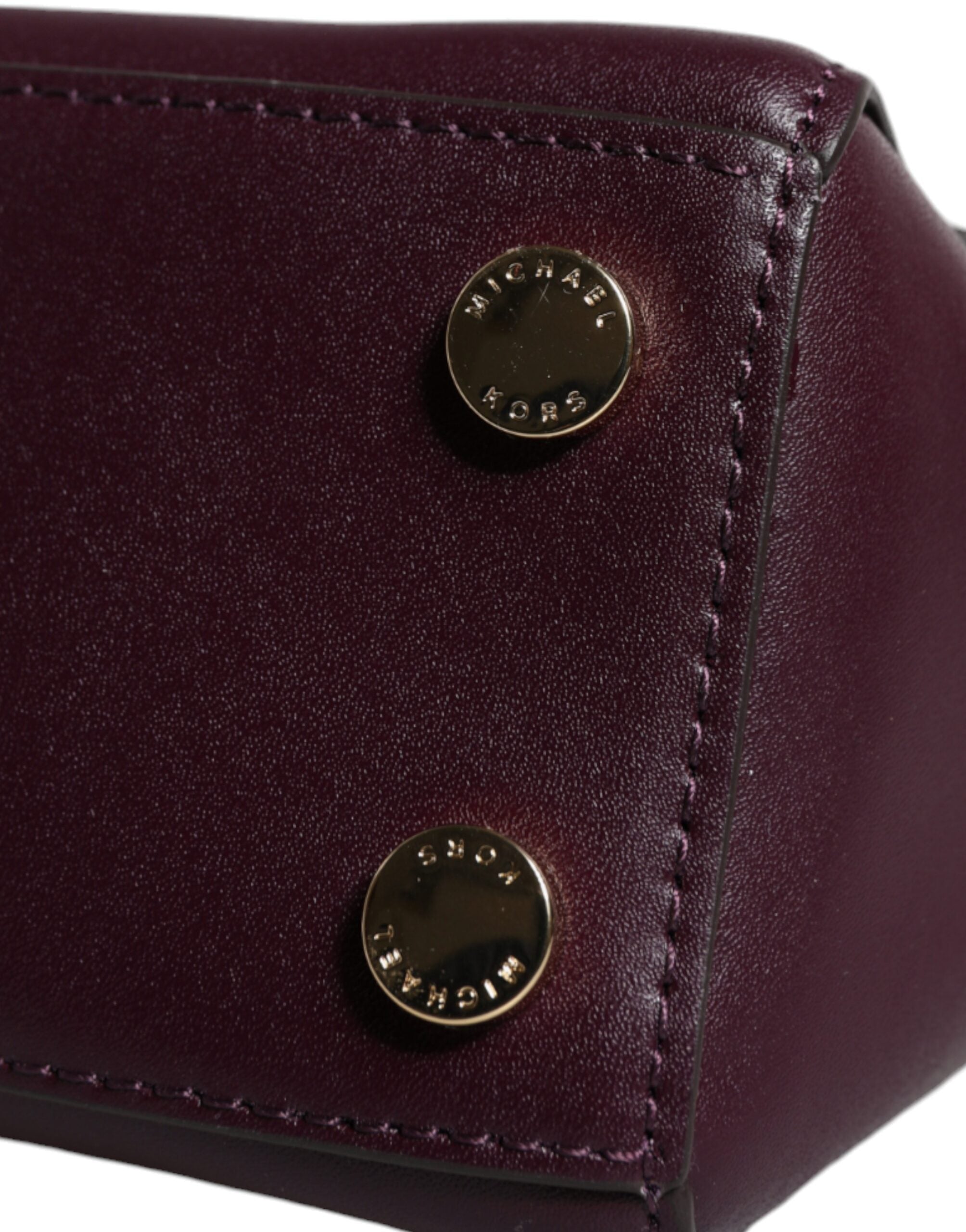 Michael Kors Purple Leather Logo Plaque Crossbody MINDY Satchel Bag -   -  Michael Kors.