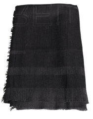 GF Ferre Dark Gray Wool Viscose Foulard Patterned Scarf -   -  GF Ferre.
