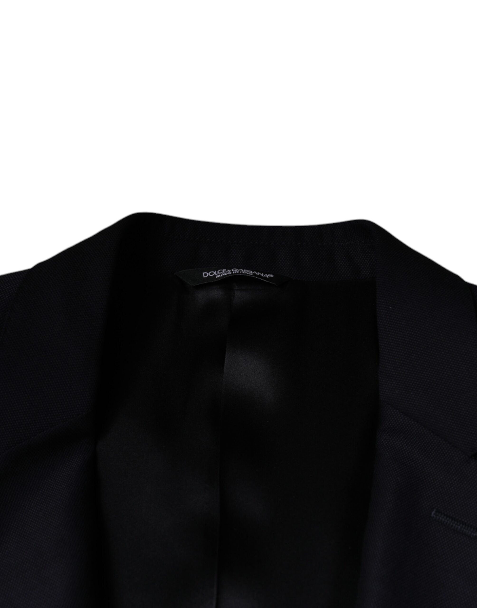 Dolce & Gabbana Dark Blue Wool Single Breasted Dress Coat Blazer -   -  Dolce & Gabbana.