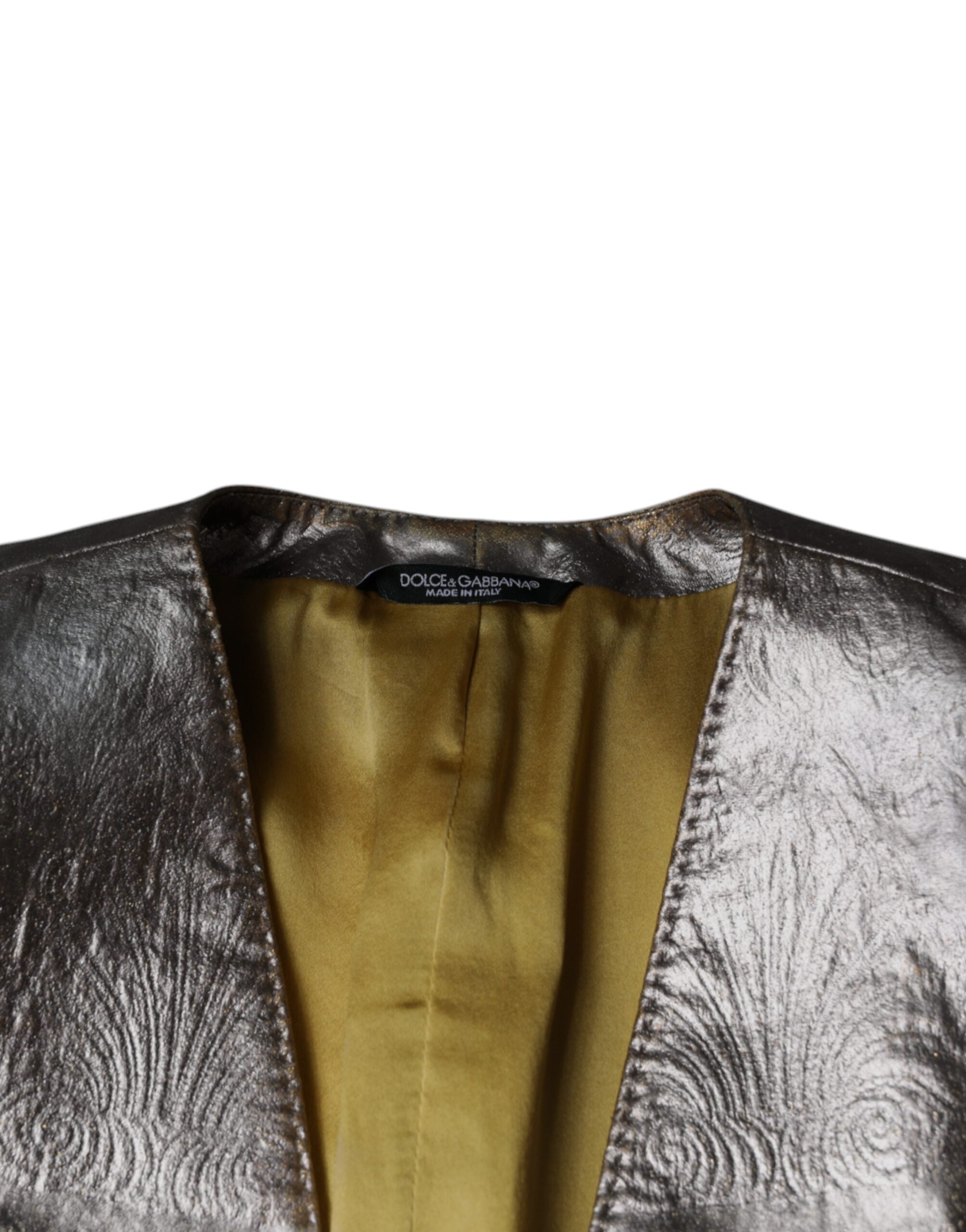 Dolce & Gabbana Gold Jacquard Single Breasted Dress Blazer -   -  Dolce & Gabbana.