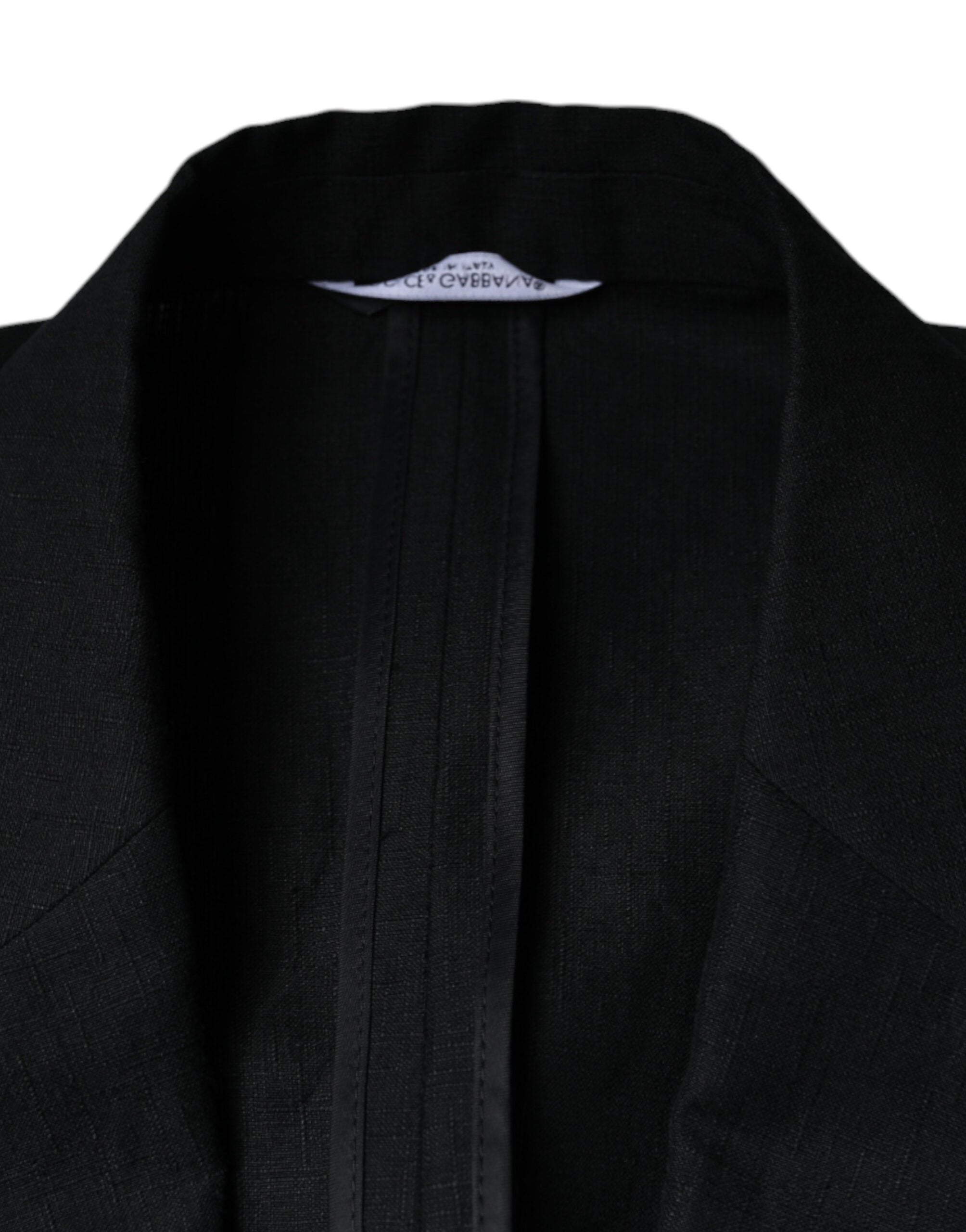 Dolce & Gabbana Black Linen Double Breasted Dress Blazer -   -  Dolce & Gabbana.