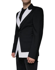 Dolce & Gabbana Black White Single Breasted Dress Blazer -   -  Dolce & Gabbana.