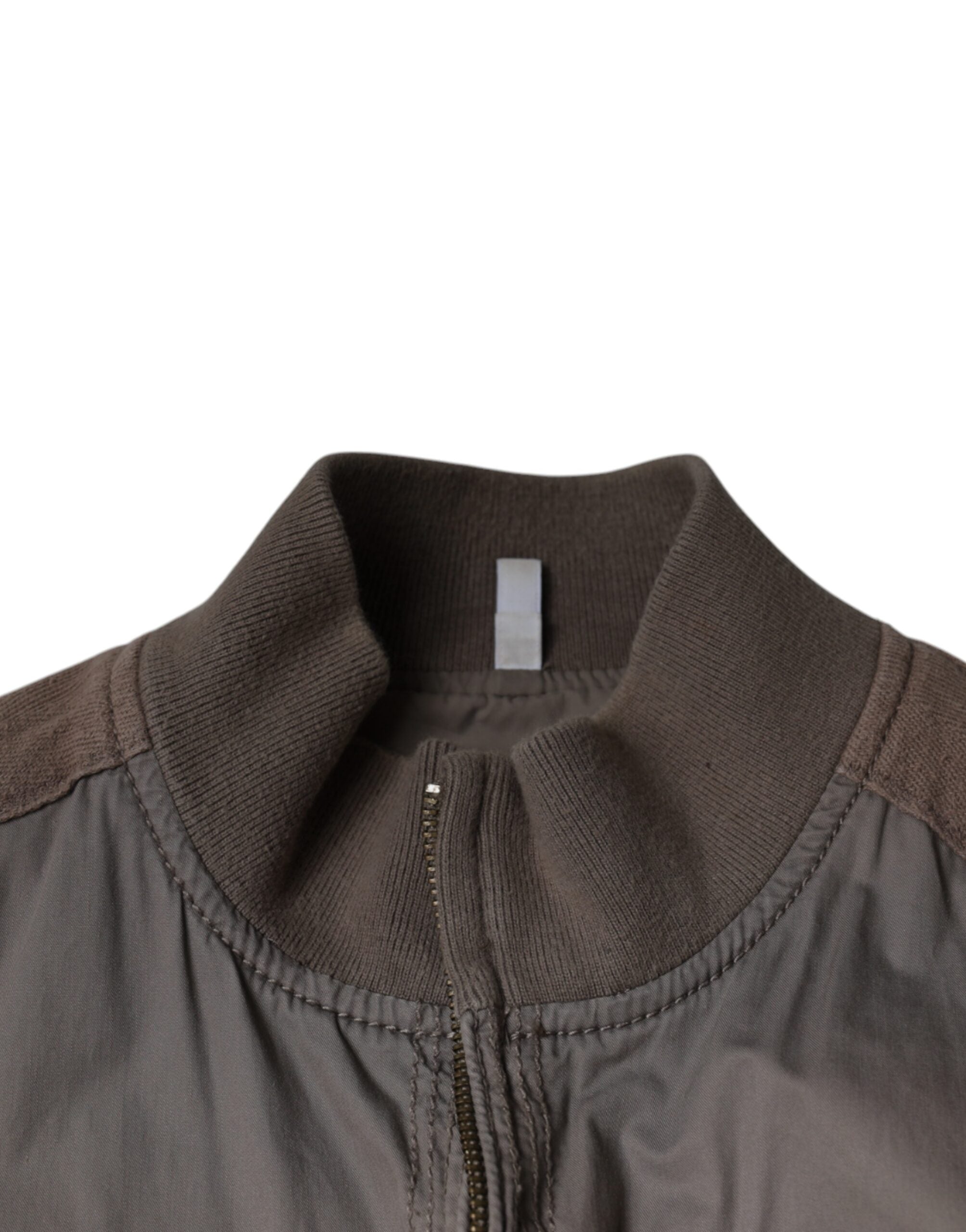 Armani Jeans Brown Cotton Full Zip Bomber Logo Jacket -   -  Armani Jeans.