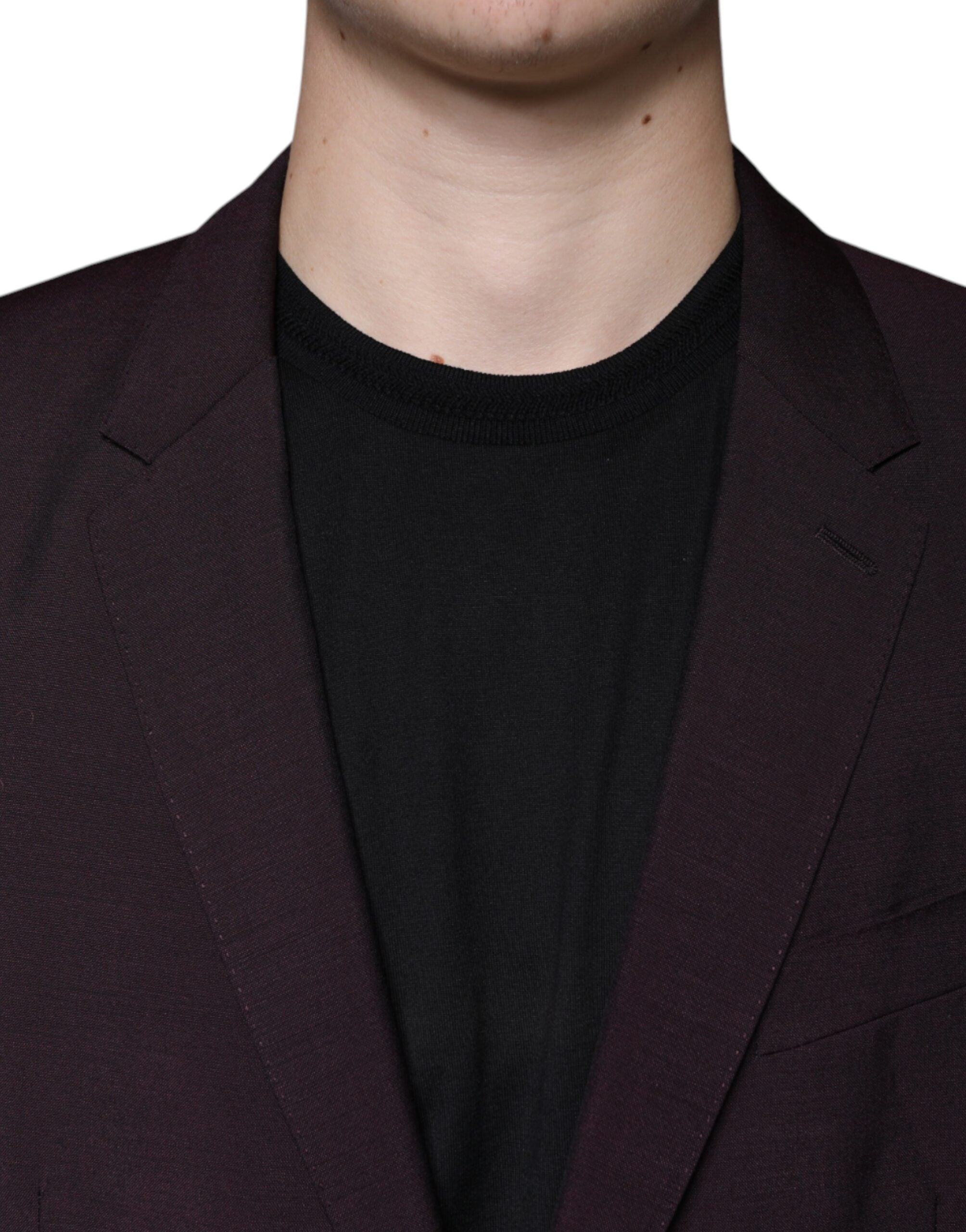Dolce & Gabbana Bordeaux Wool Single Breasted Dress Blazer -   -  Dolce & Gabbana.