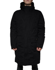 Dolce & Gabbana Black Hooded Parka Cotton Trench Coat Jacket -   -  Dolce & Gabbana.