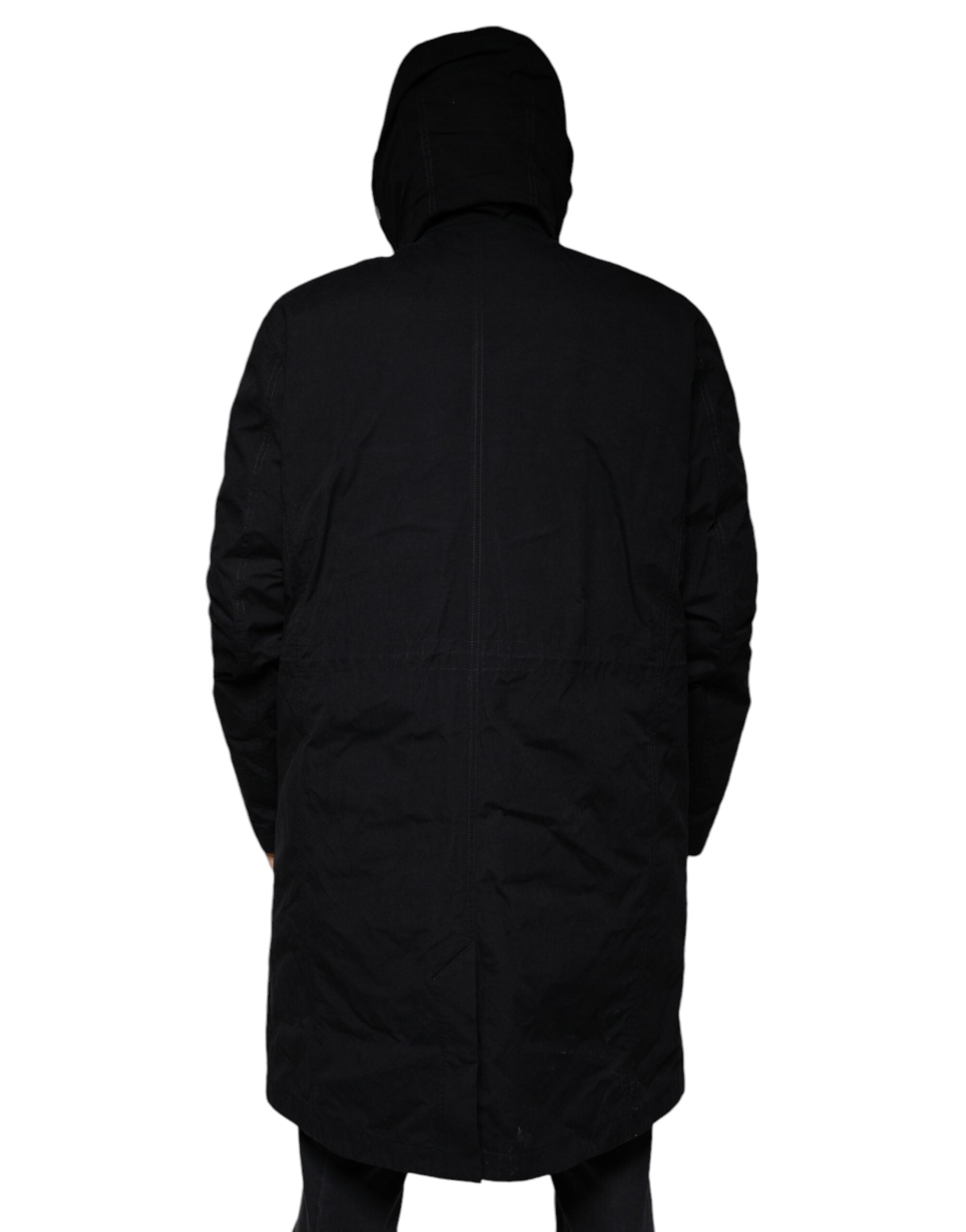 Dolce & Gabbana Black Hooded Parka Cotton Trench Coat Jacket -   -  Dolce & Gabbana.