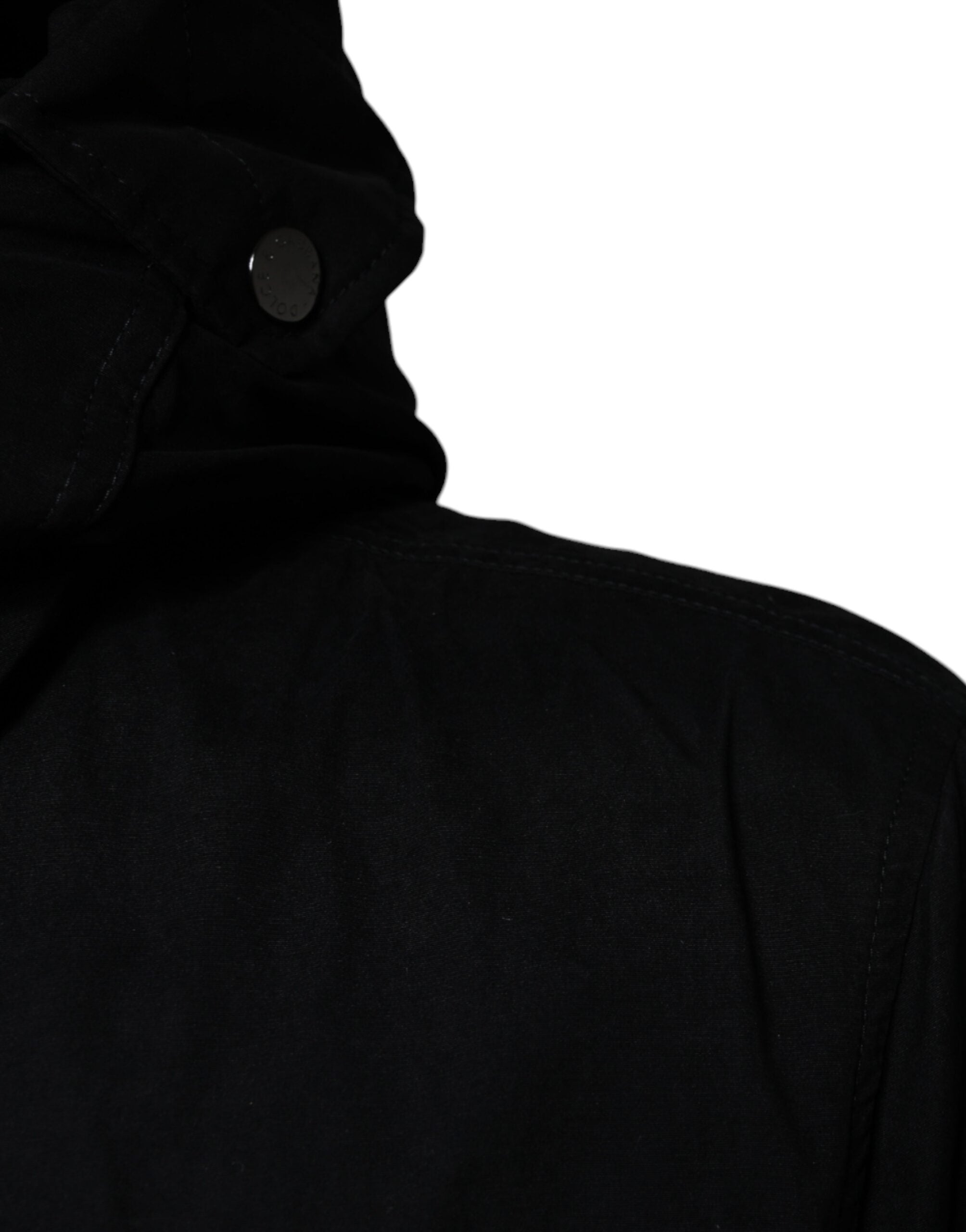 Dolce & Gabbana Black Hooded Parka Cotton Trench Coat Jacket -   -  Dolce & Gabbana.
