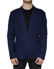Dolce & Gabbana Blue Notch Single Breasted Dress Coat Blazer -   -  Dolce & Gabbana.