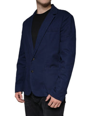 Dolce & Gabbana Blue Notch Single Breasted Dress Coat Blazer -   -  Dolce & Gabbana.