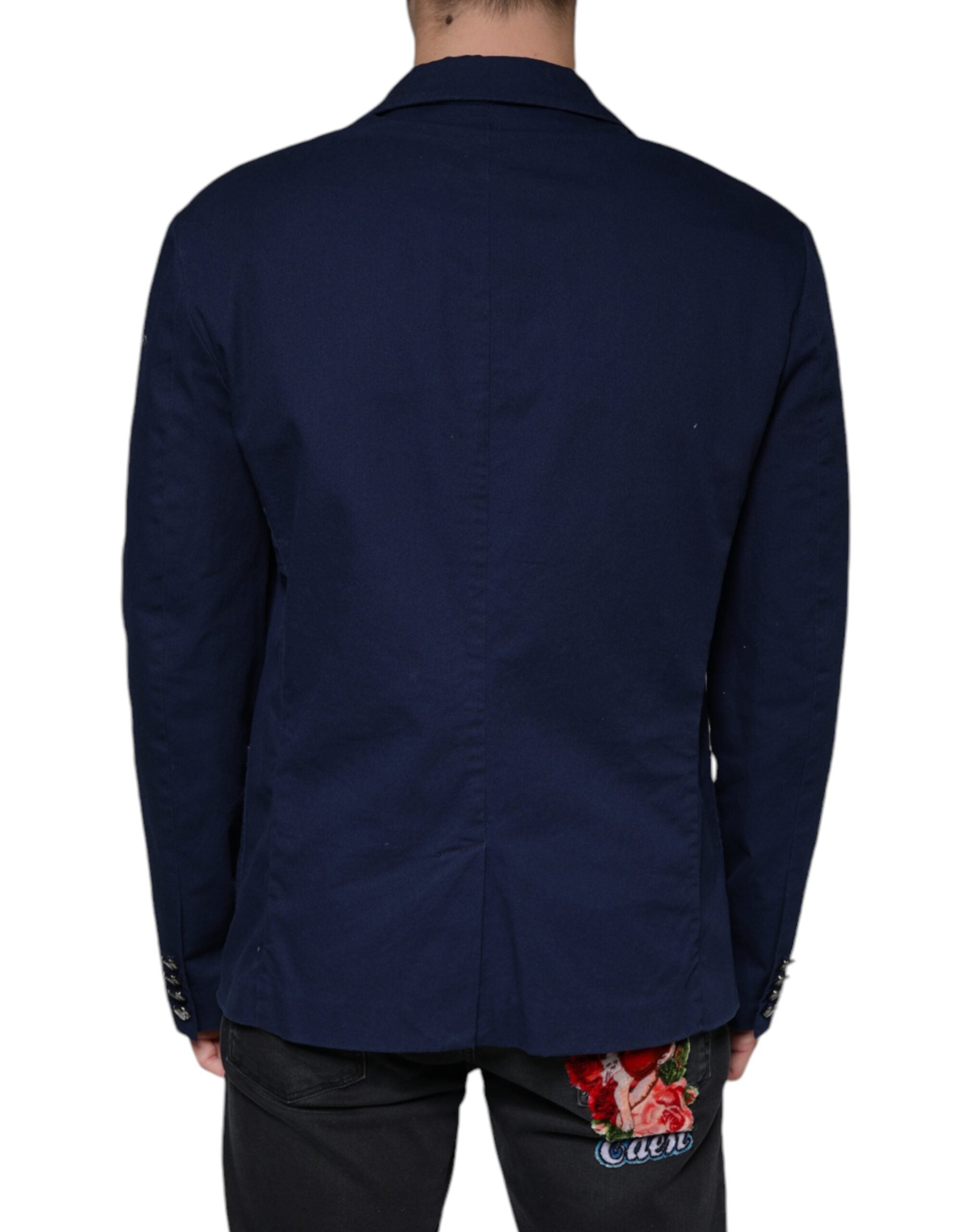 Dolce & Gabbana Blue Notch Single Breasted Dress Coat Blazer -   -  Dolce & Gabbana.