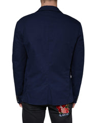 Dolce & Gabbana Blue Notch Single Breasted Dress Coat Blazer -   -  Dolce & Gabbana.
