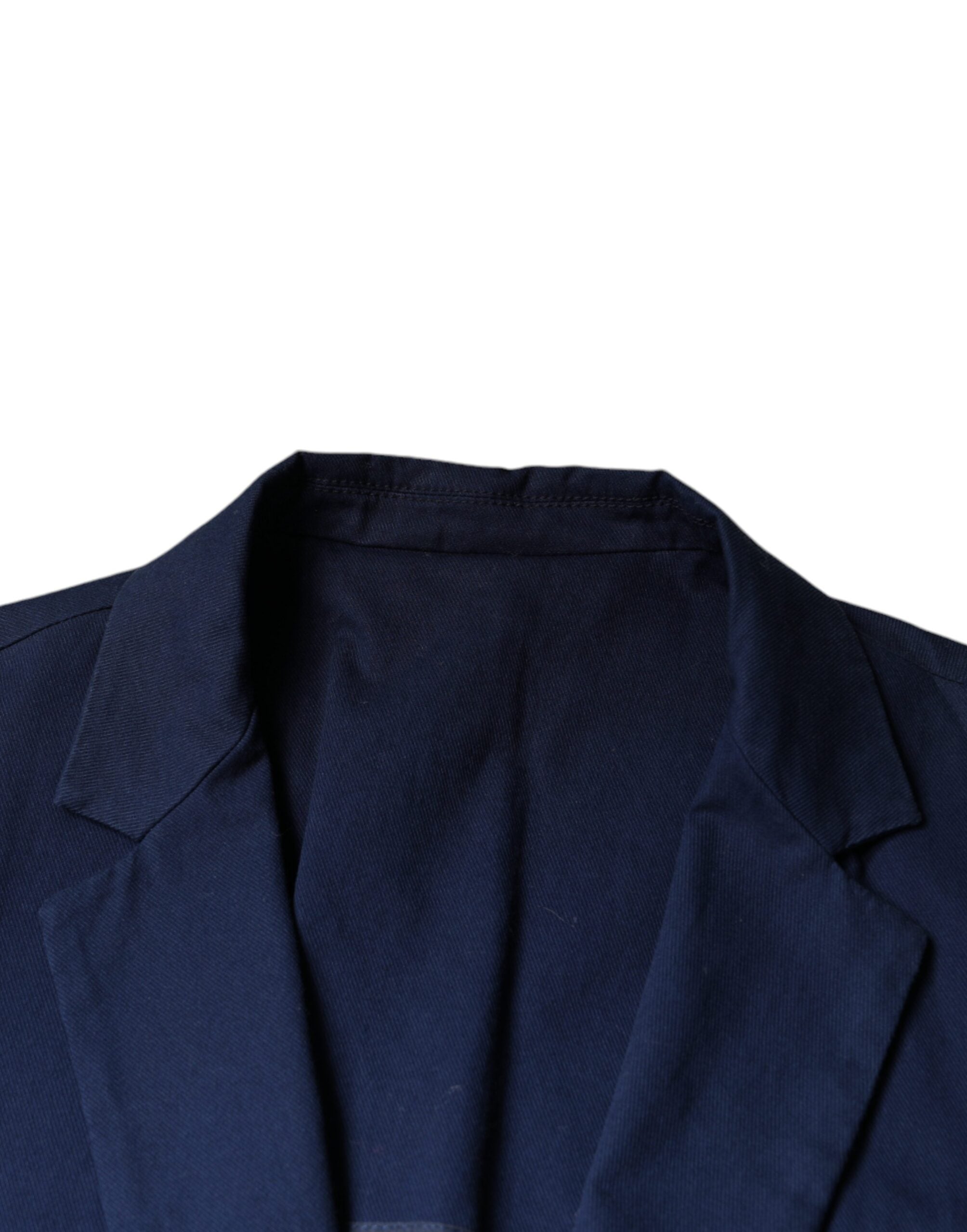 Dolce & Gabbana Blue Notch Single Breasted Dress Coat Blazer -   -  Dolce & Gabbana.