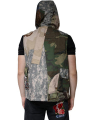 Dolce & Gabbana Multicolor Patchwork Hooded Vest Jacket -   -  Dolce & Gabbana.
