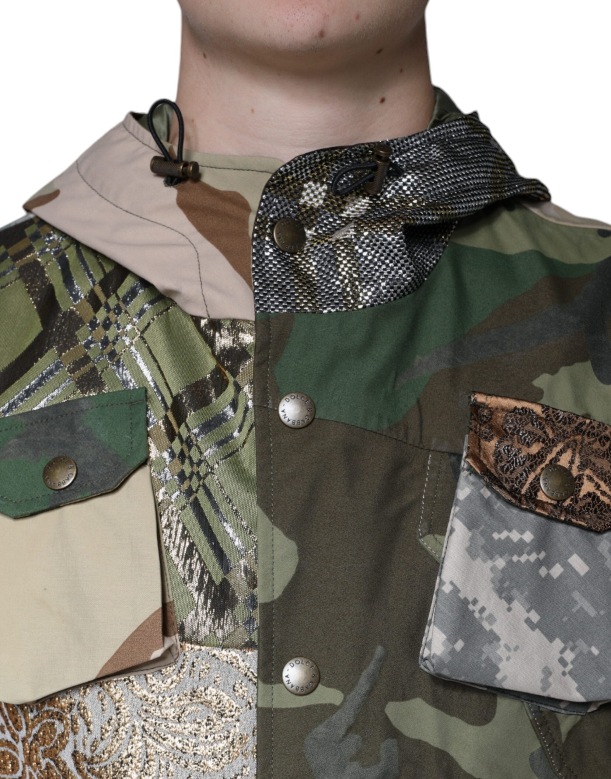 Dolce & Gabbana Multicolor Patchwork Hooded Vest Jacket -   -  Dolce & Gabbana.