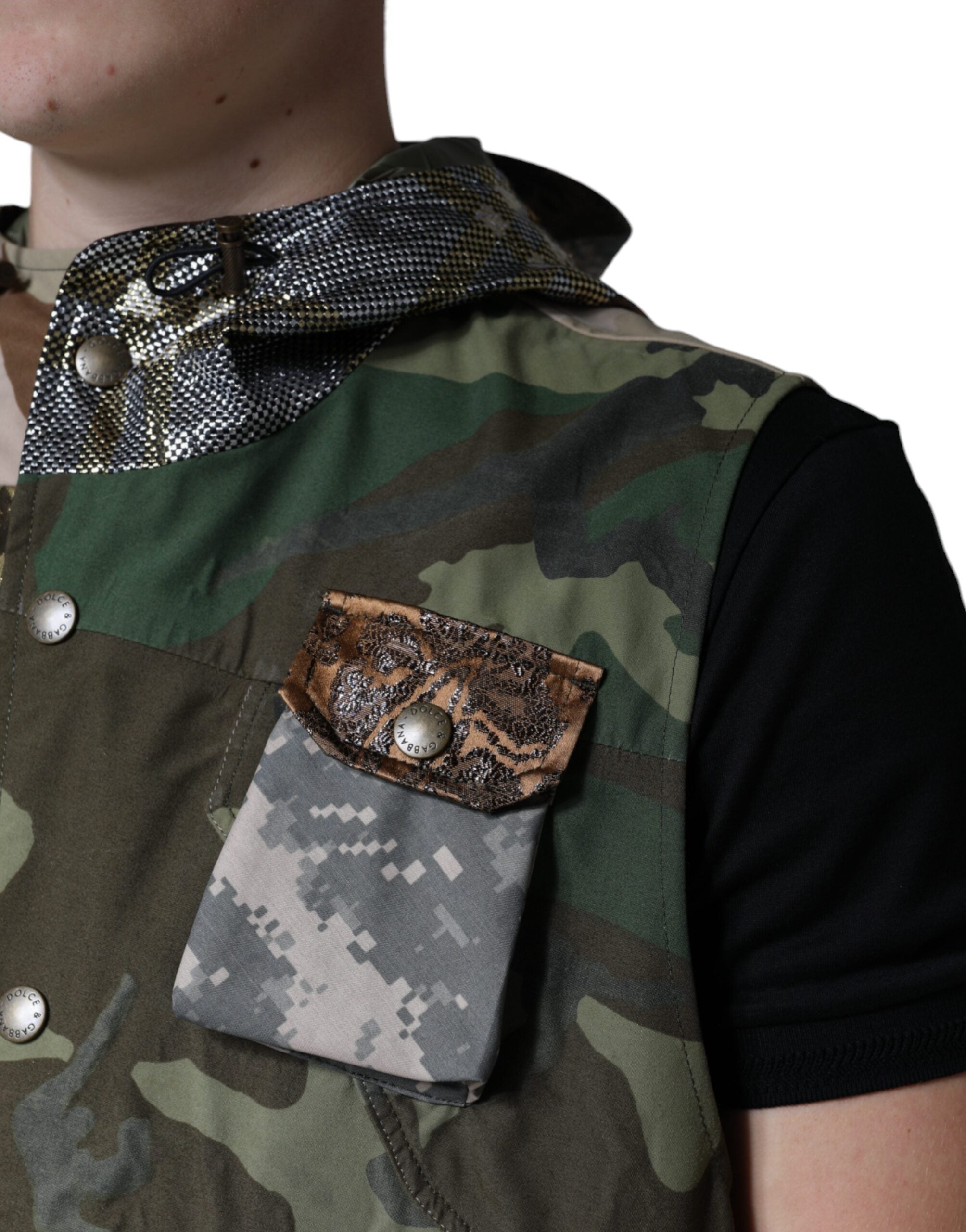 Dolce & Gabbana Multicolor Patchwork Hooded Vest Jacket -   -  Dolce & Gabbana.