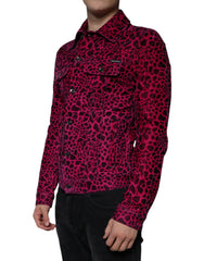 Dolce & Gabbana Fuchsia Leopard Button Down Collared Jacket -   -  Dolce & Gabbana.