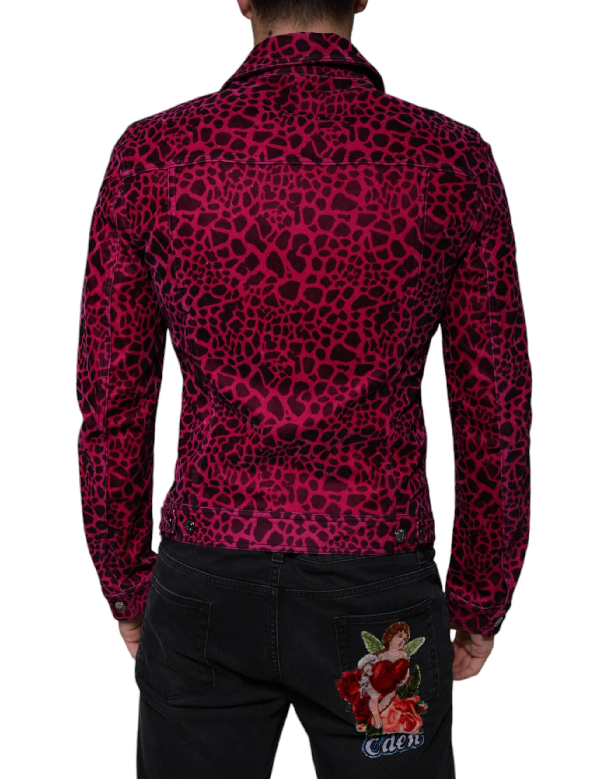 Dolce & Gabbana Fuchsia Leopard Button Down Collared Jacket -   -  Dolce & Gabbana.