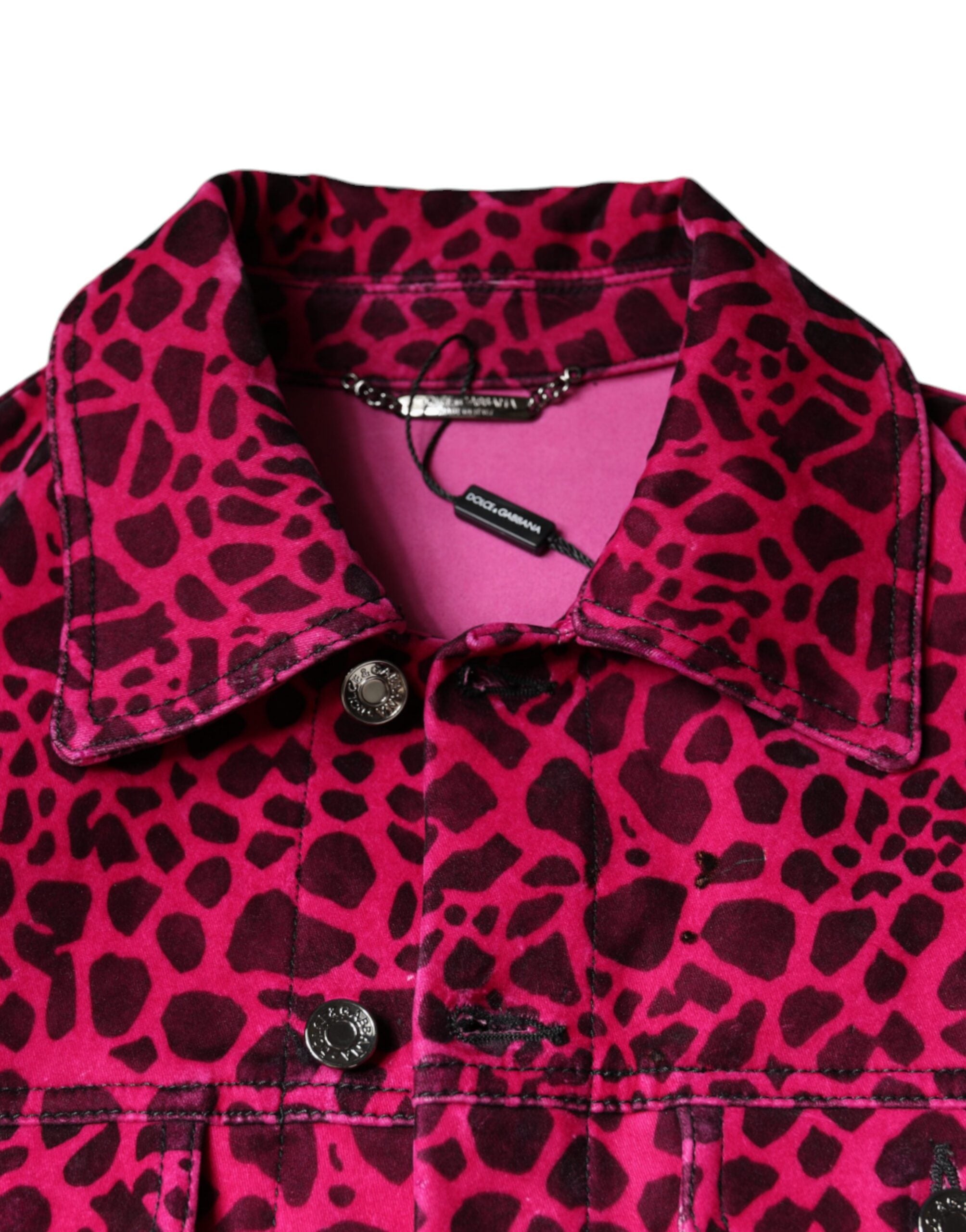 Dolce & Gabbana Fuchsia Leopard Button Down Collared Jacket -   -  Dolce & Gabbana.