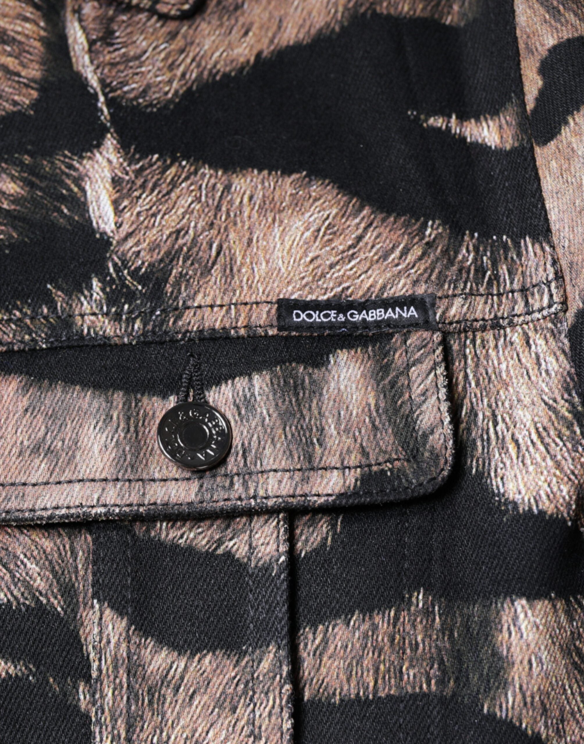 Dolce & Gabbana Brown Tiger Button Down Collared Jacket -   -  Dolce & Gabbana.