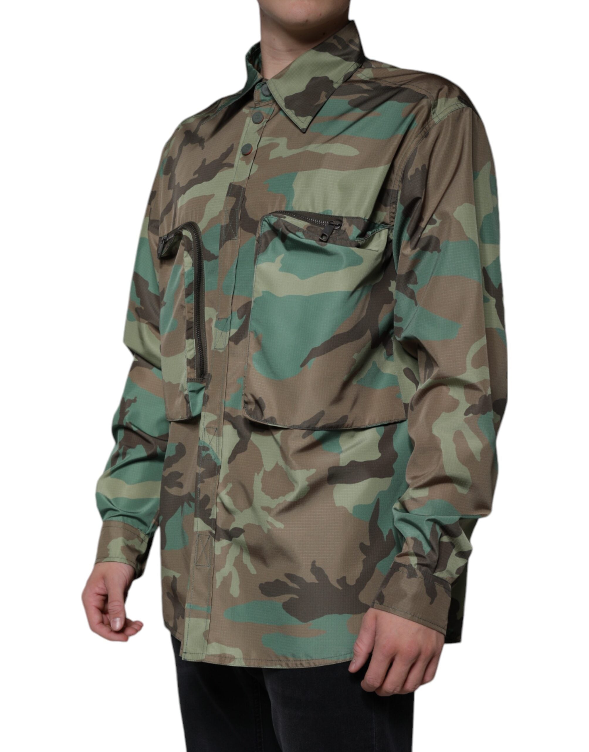 Dolce & Gabbana Multicolor Camouflage Button Down Shirt -   -  Dolce & Gabbana.