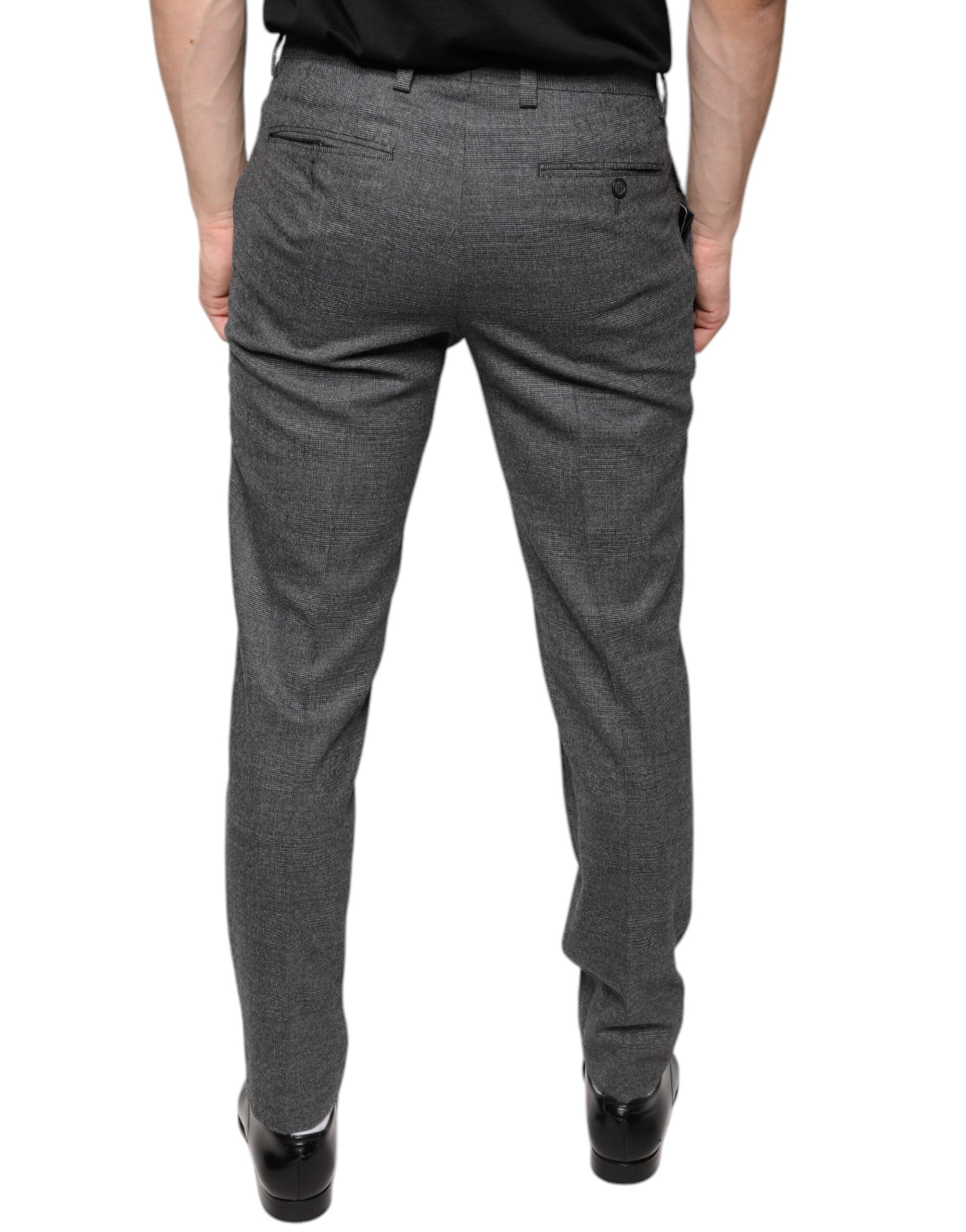 Dolce & Gabbana Gray Check Tartan Wool Skinny Pants -   -  Dolce & Gabbana.