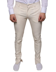 Dolce & Gabbana Off White Chino Wool Skinny Pants -   -  Dolce & Gabbana.