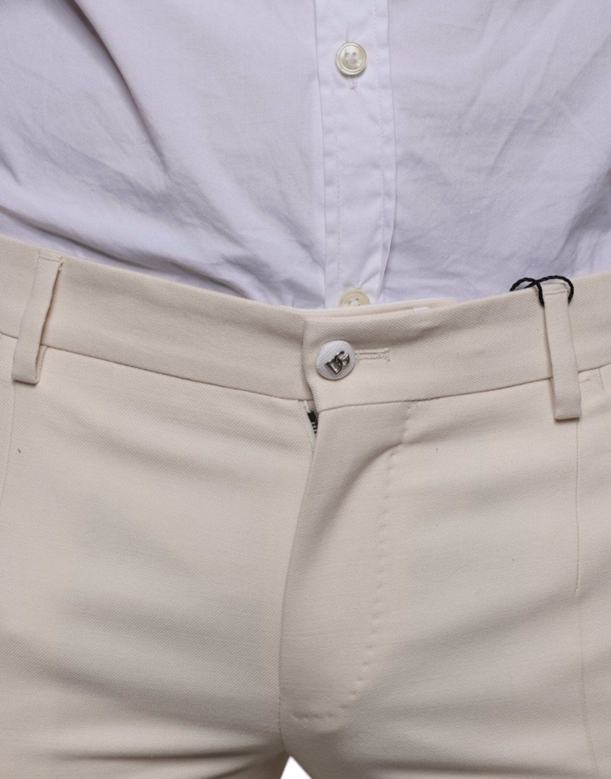 Dolce & Gabbana Off White Chino Wool Skinny Pants -   -  Dolce & Gabbana.