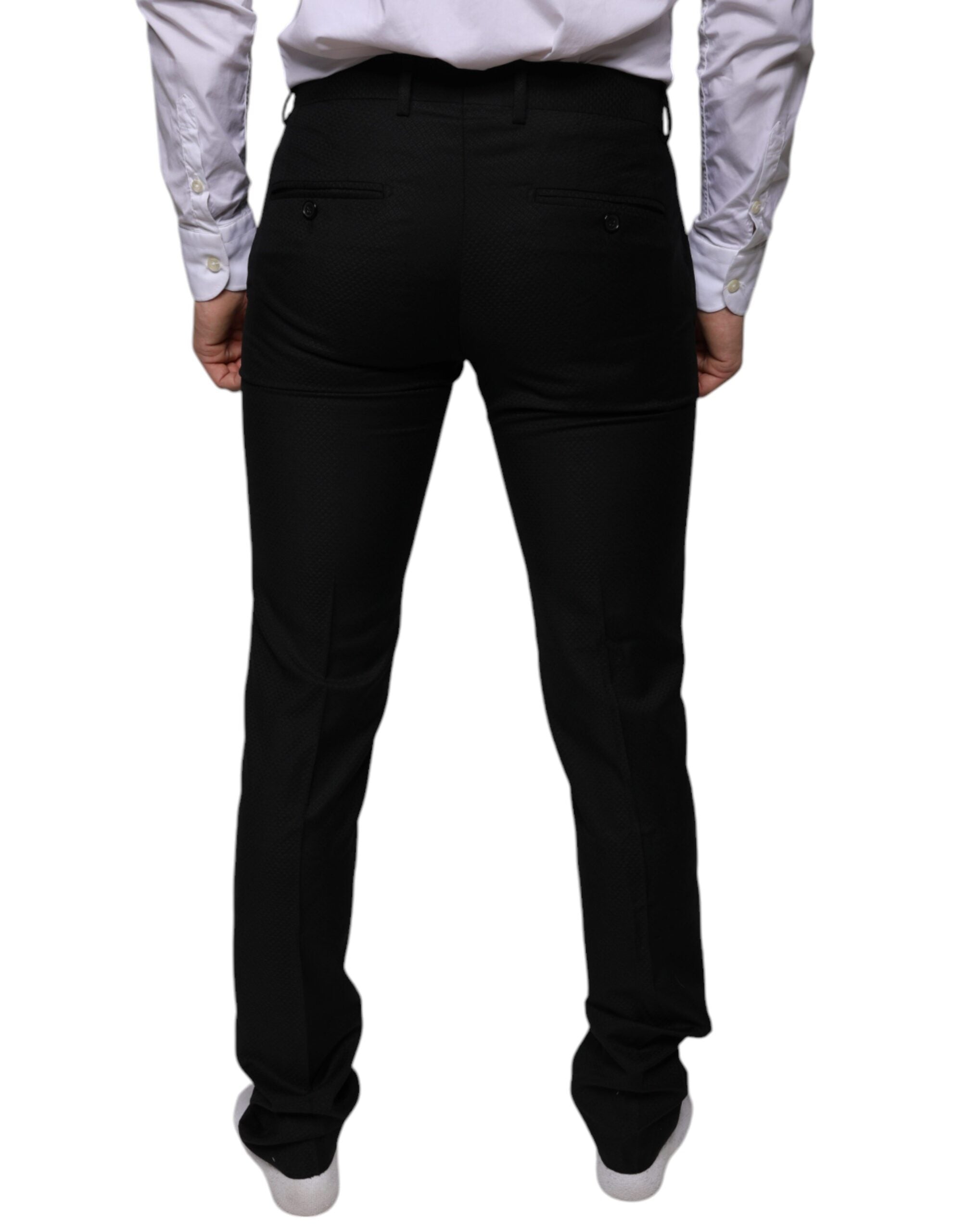 Dolce & Gabbana Black Wool Skinny Dress Formal Pants -   -  Dolce & Gabbana.