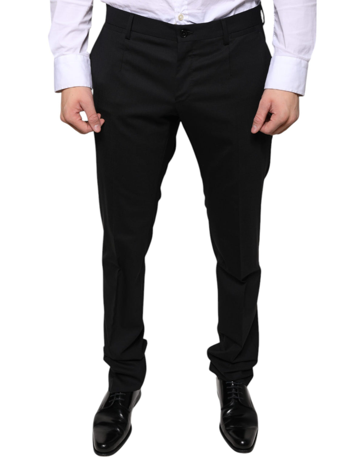Dolce & Gabbana Black Wool Skinny Dress Formal Pants -   -  Dolce & Gabbana.