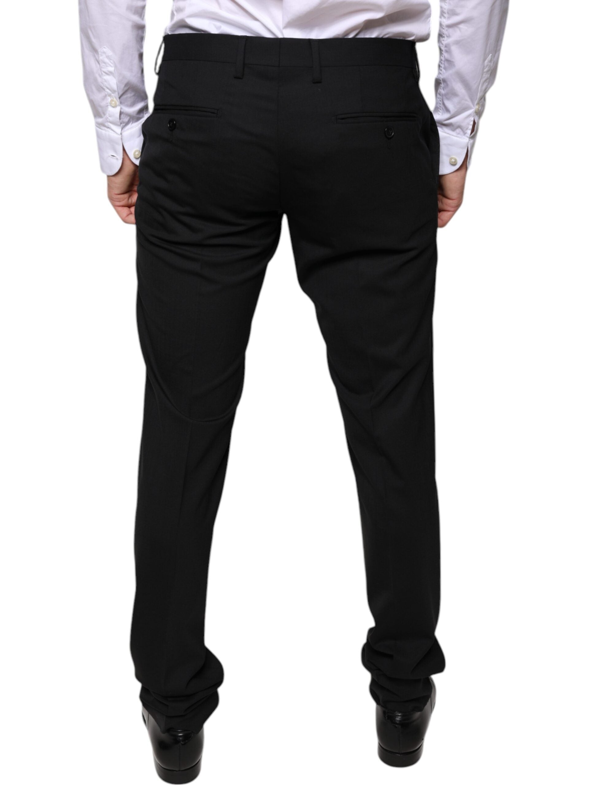 Dolce & Gabbana Black Wool Skinny Dress Formal Pants -   -  Dolce & Gabbana.
