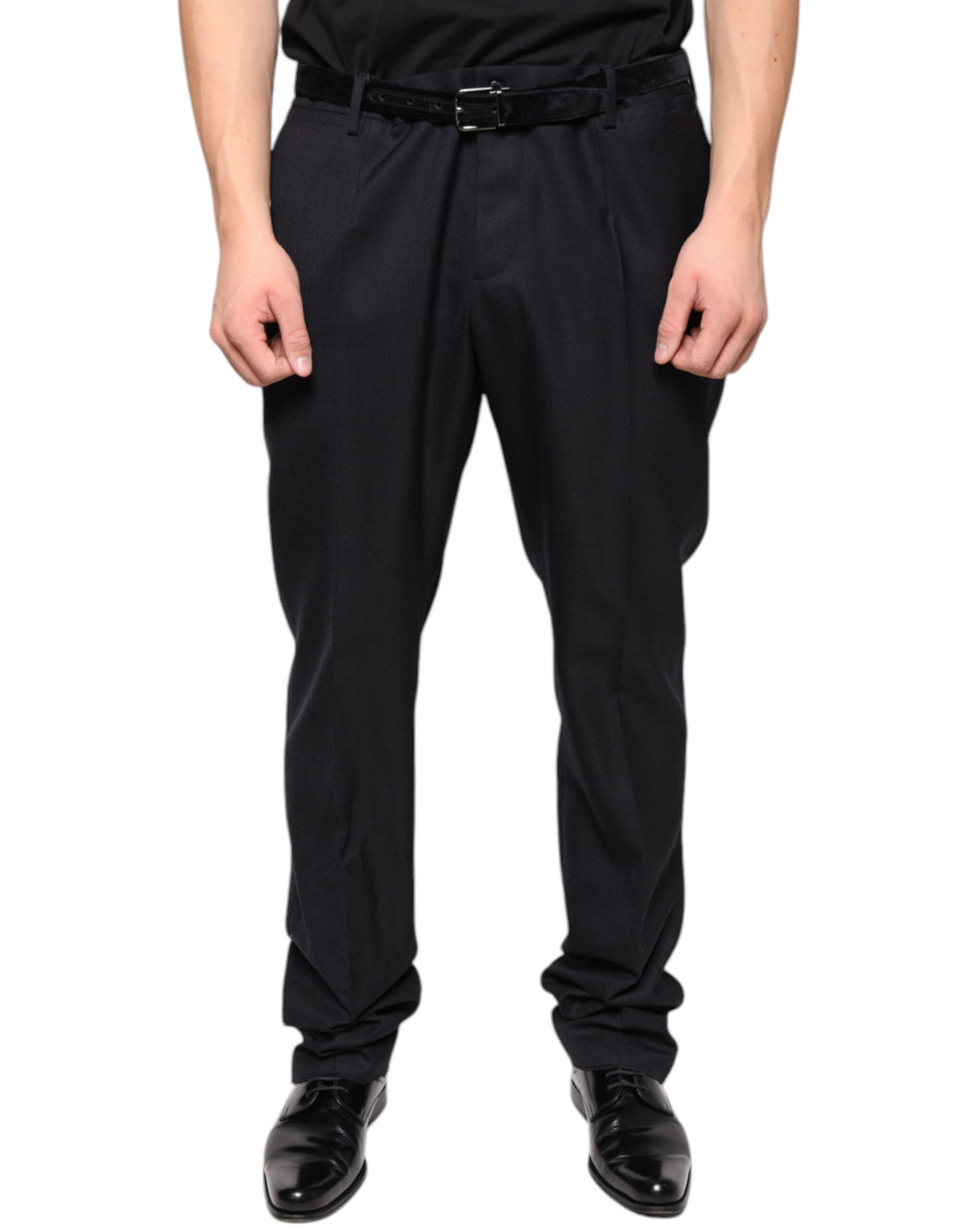 Dolce & Gabbana Black Wool Skinny Dress Formal Pants -   -  Dolce & Gabbana.