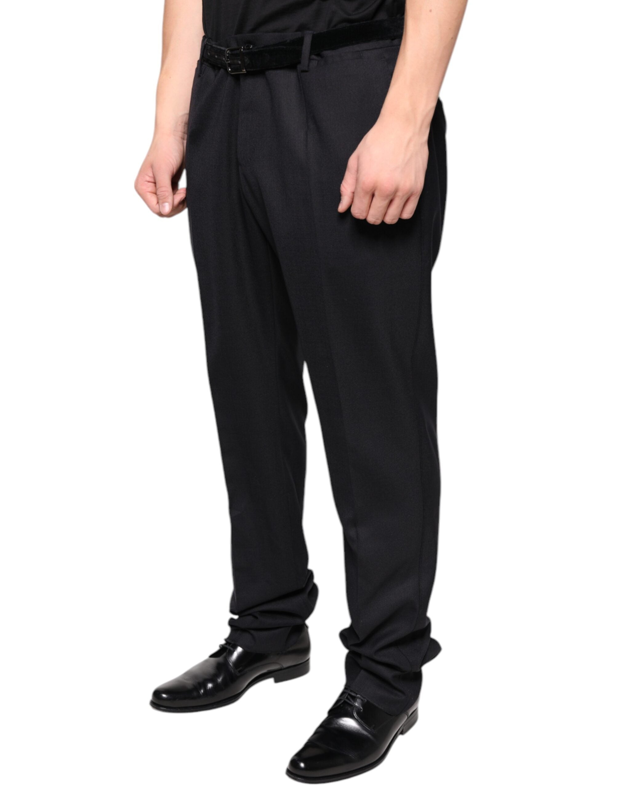 Dolce & Gabbana Black Wool Skinny Dress Formal Pants -   -  Dolce & Gabbana.