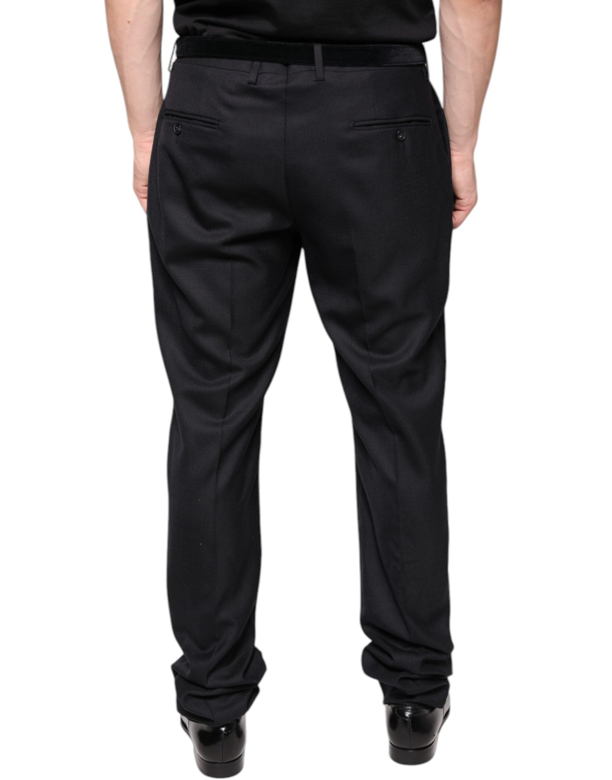 Dolce & Gabbana Black Wool Skinny Dress Formal Pants -   -  Dolce & Gabbana.