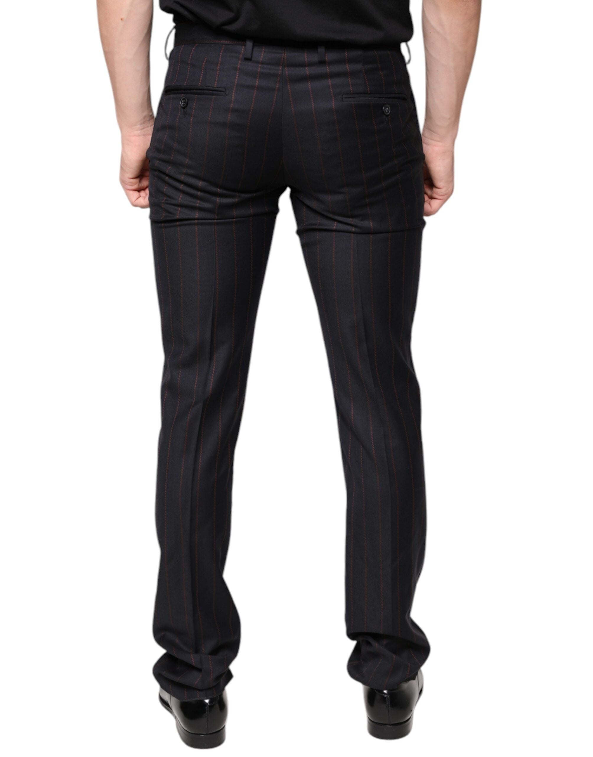 Dolce & Gabbana Black Stripes Skinny Men Dress Pants -   -  Dolce & Gabbana.