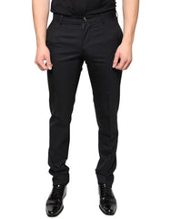 Dolce & Gabbana Black Wool Skinny Men Dress Pants -   -  Dolce & Gabbana.