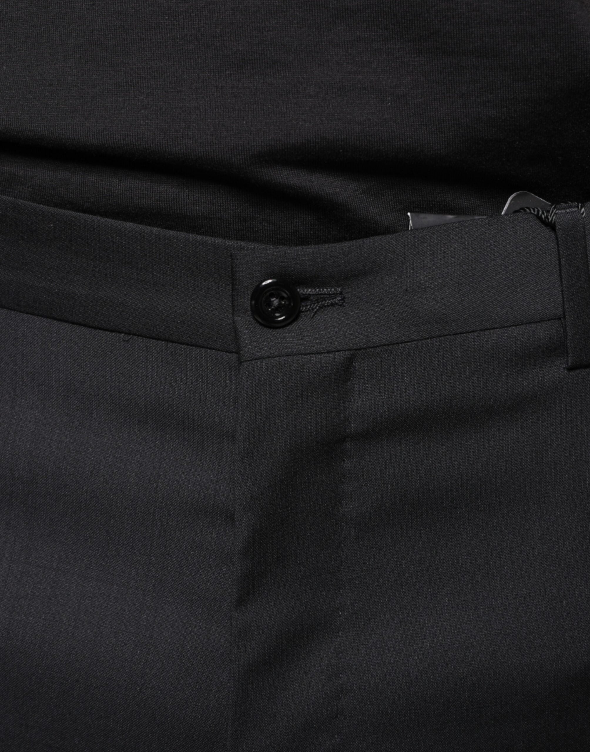 Dolce & Gabbana Black Wool Skinny Men Dress Pants -   -  Dolce & Gabbana.