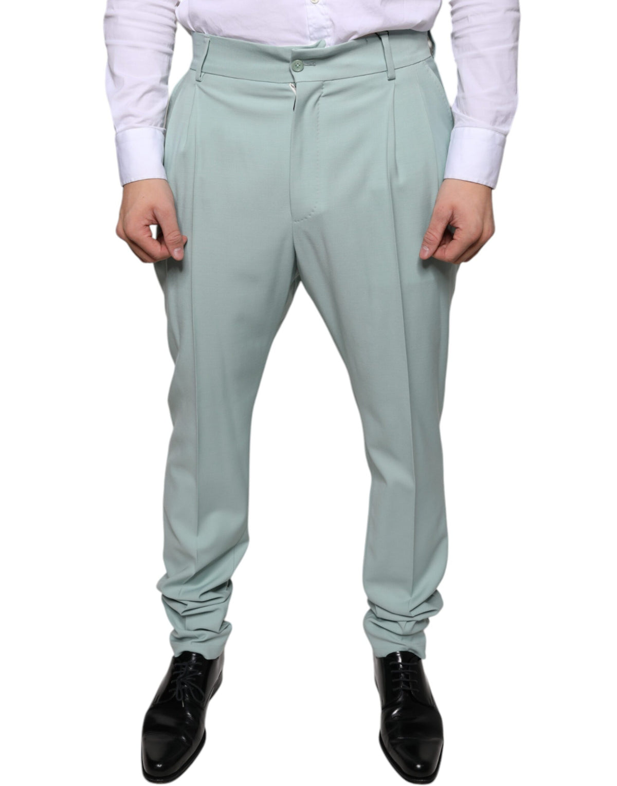 Dolce & Gabbana Mint Green Cotton Dress Pants -   -  Dolce & Gabbana.