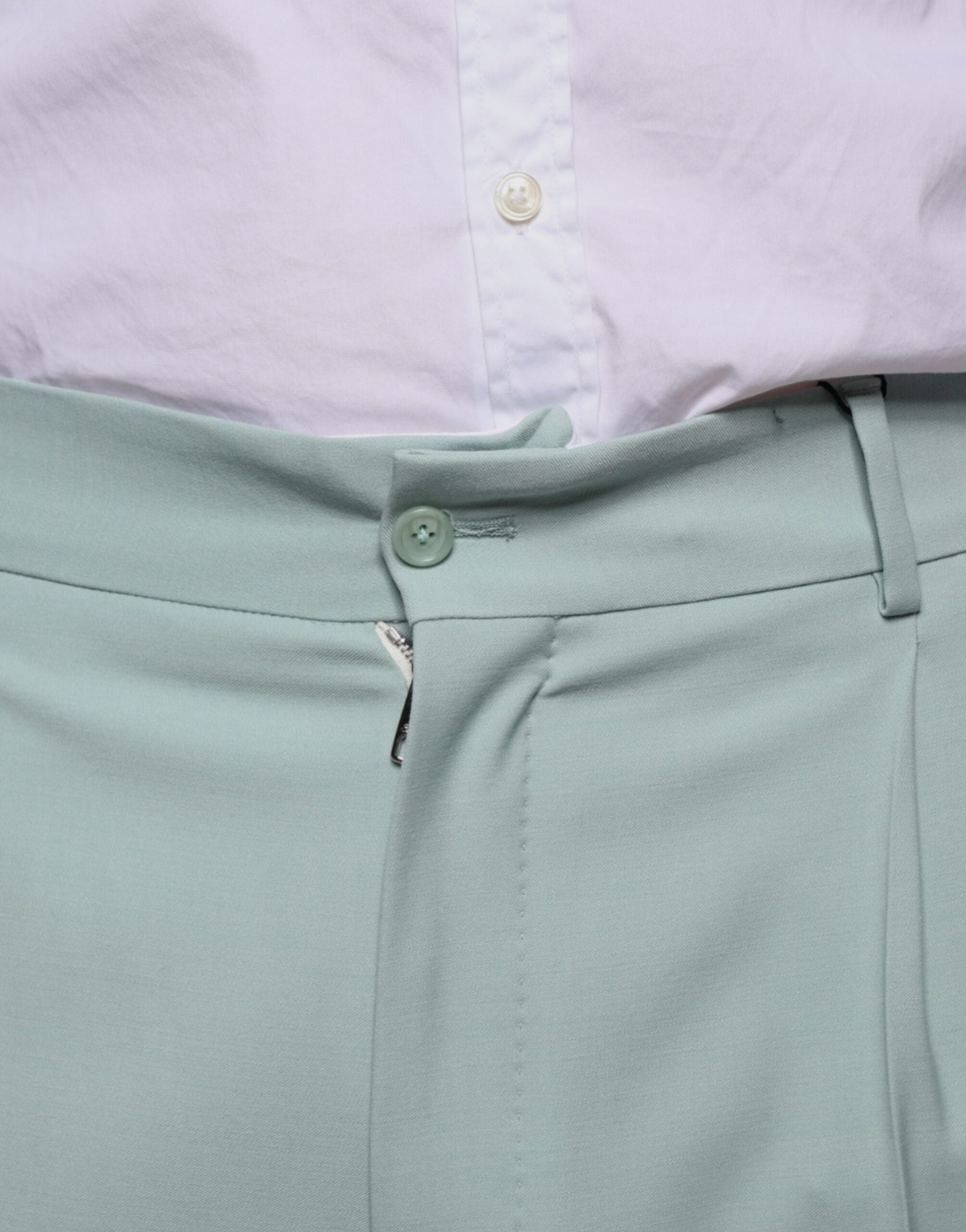 Dolce & Gabbana Mint Green Cotton Dress Pants -   -  Dolce & Gabbana.