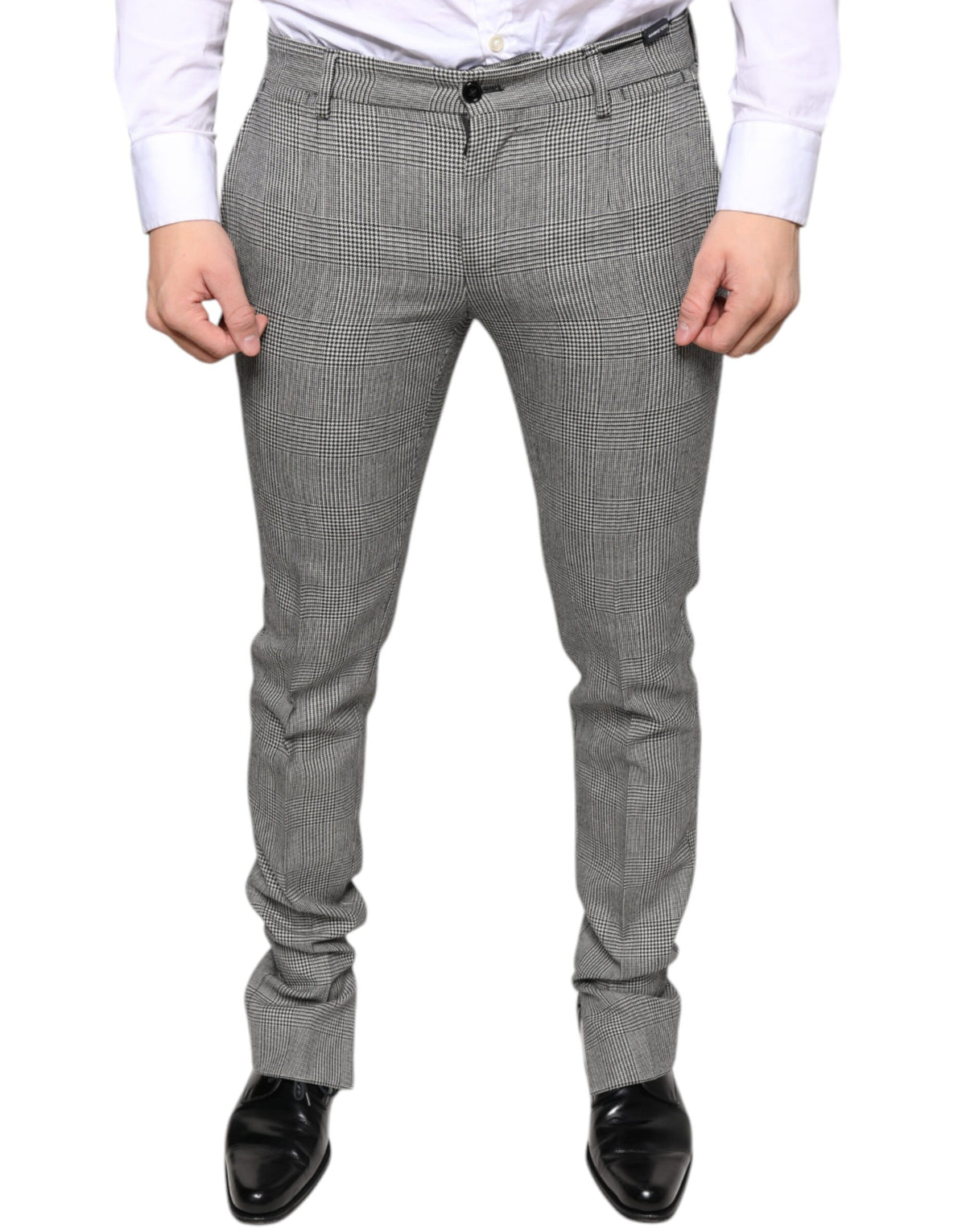 Dolce & Gabbana Gray Check Tartan Wool Skinny Pants -   -  Dolce & Gabbana.