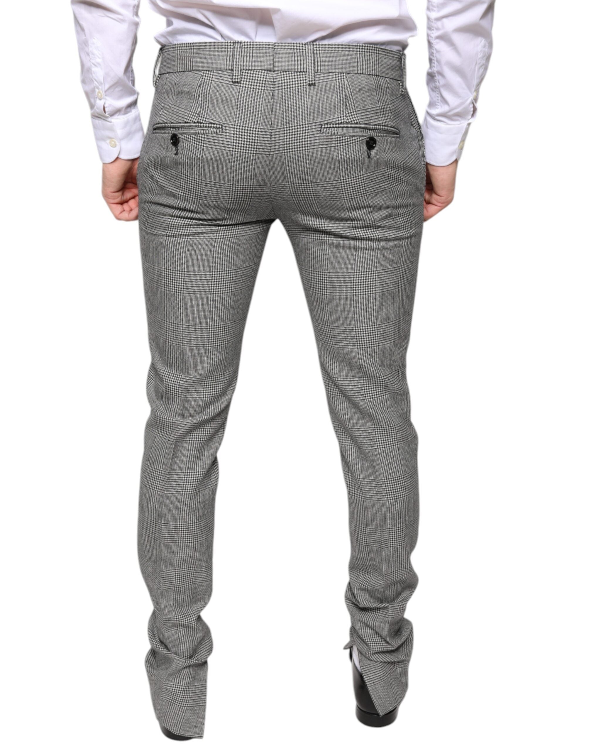 Dolce & Gabbana Gray Check Tartan Wool Skinny Pants -   -  Dolce & Gabbana.