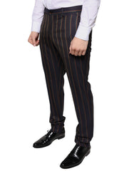 Dolce & Gabbana Brown Stripes Skinny Men Dress Pants -   -  Dolce & Gabbana.