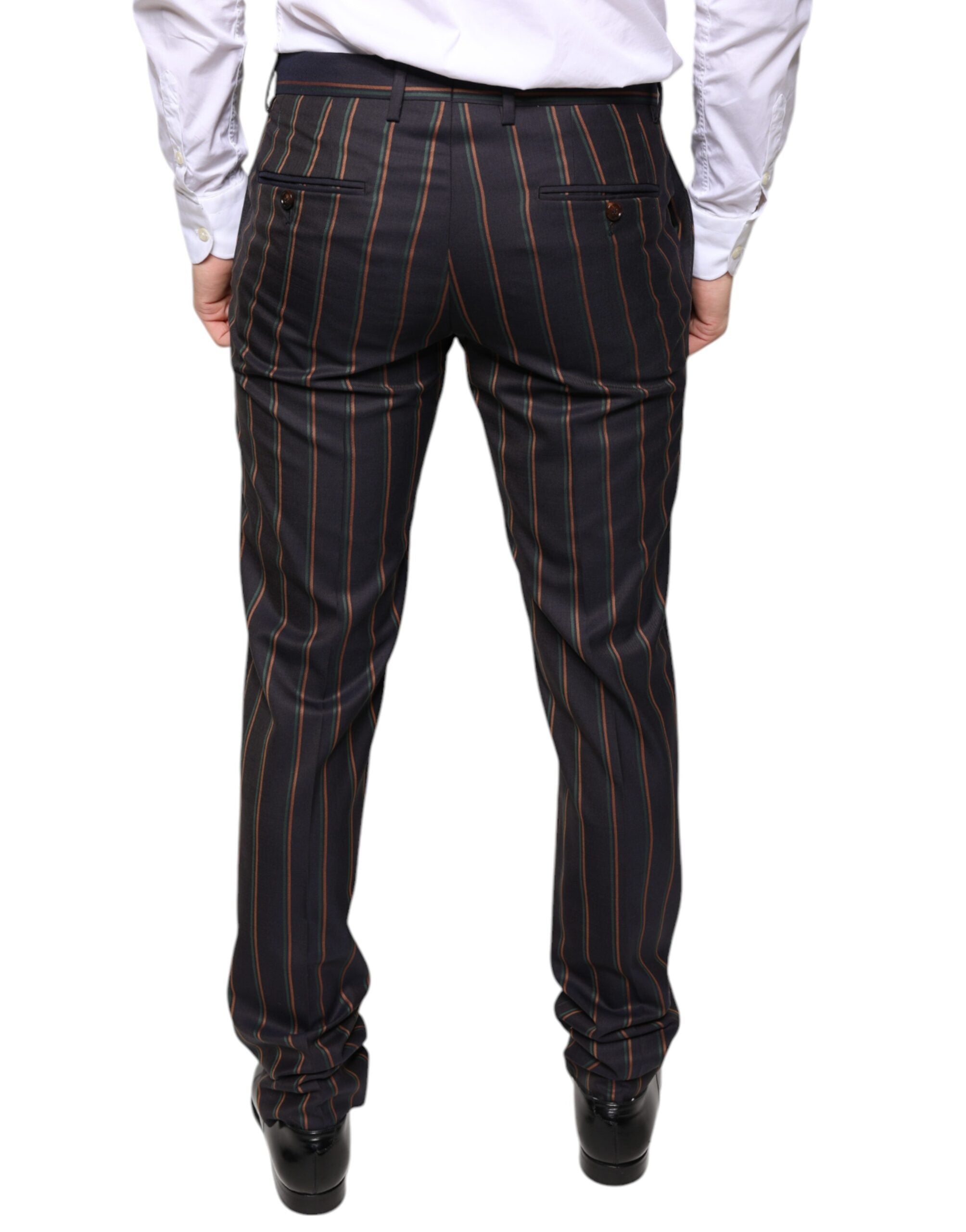 Dolce & Gabbana Brown Stripes Skinny Men Dress Pants -   -  Dolce & Gabbana.