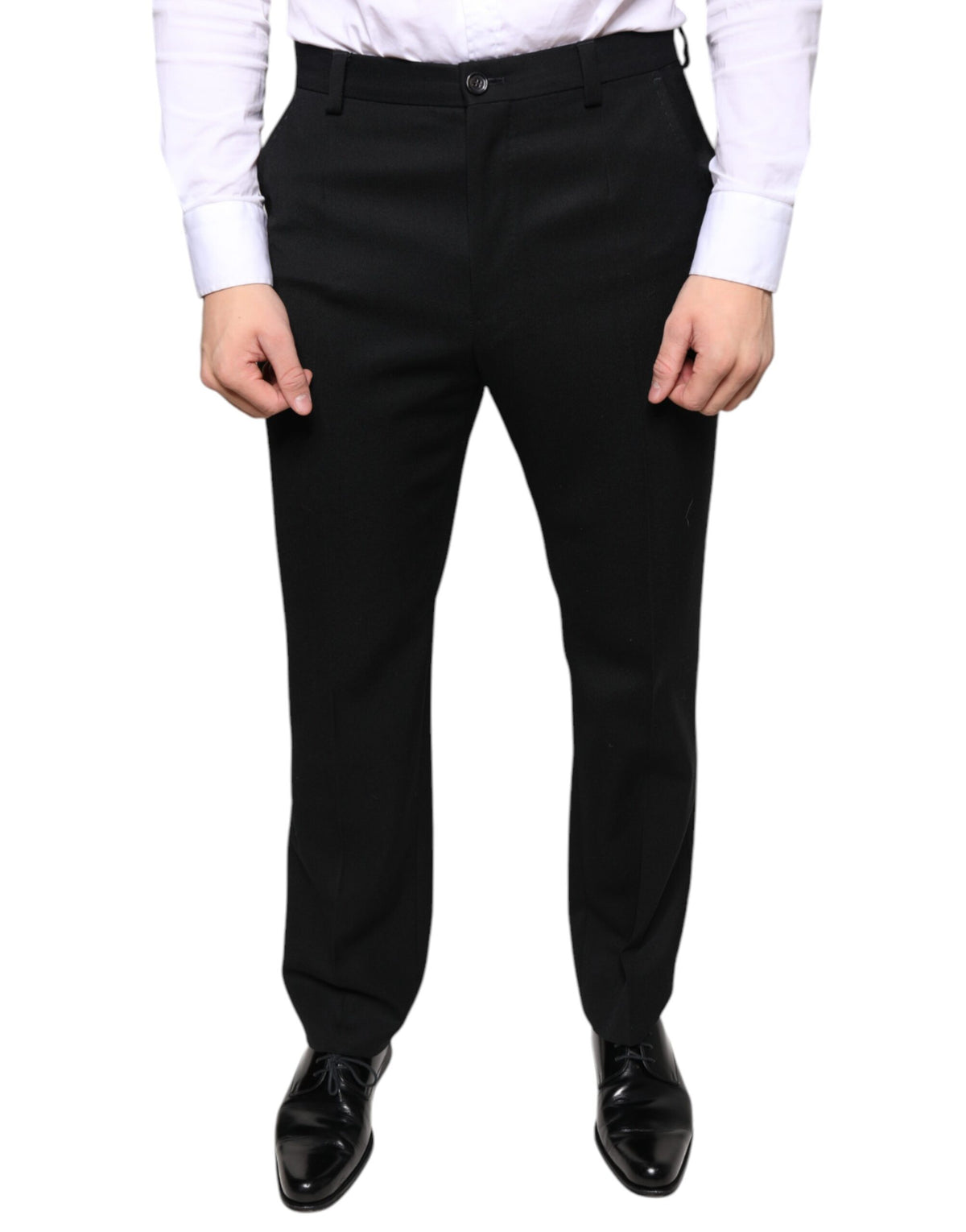 Dolce & Gabbana Black Wool Skinny Men Dress Pants -   -  Dolce & Gabbana.