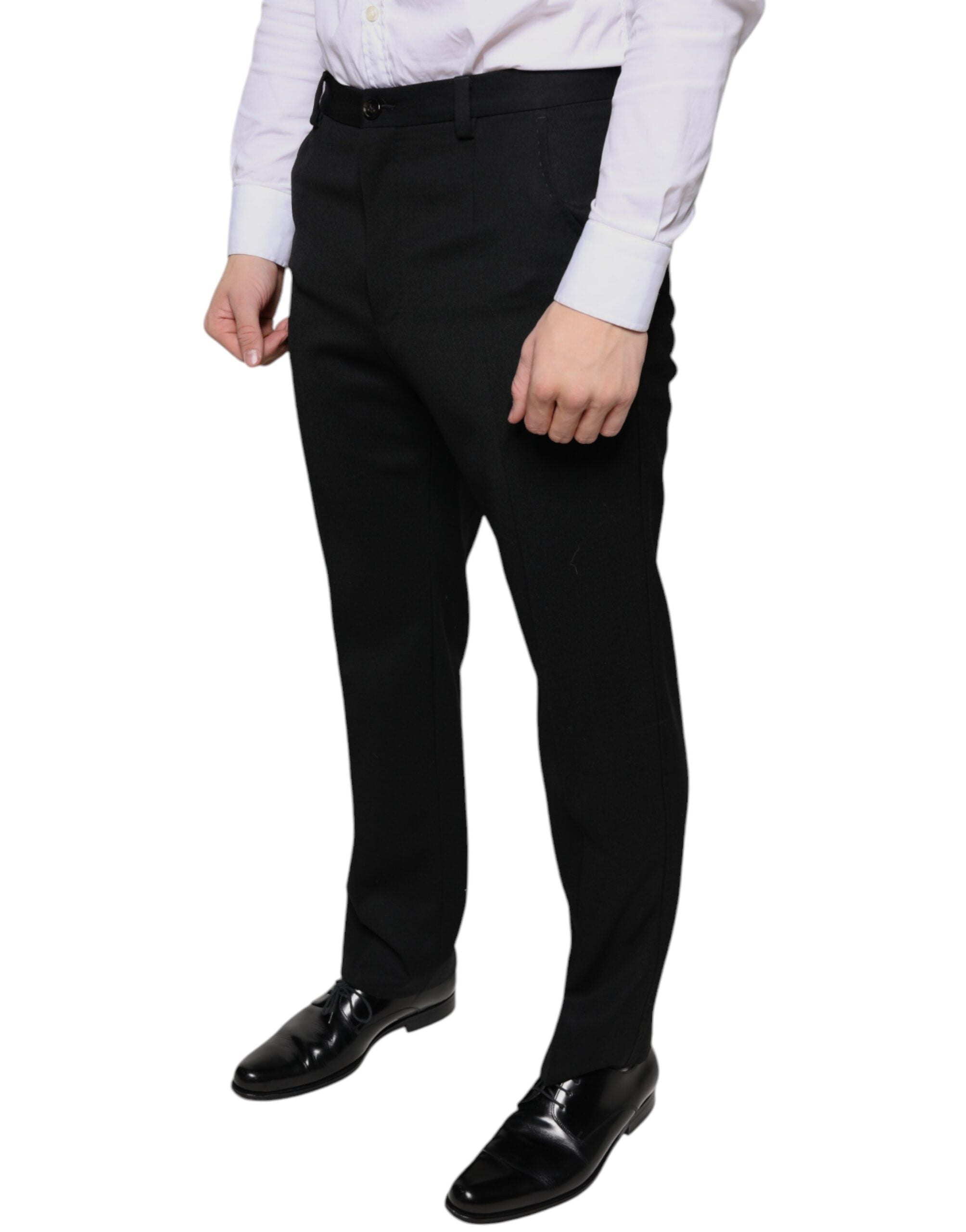 Dolce & Gabbana Black Wool Skinny Men Dress Pants -   -  Dolce & Gabbana.