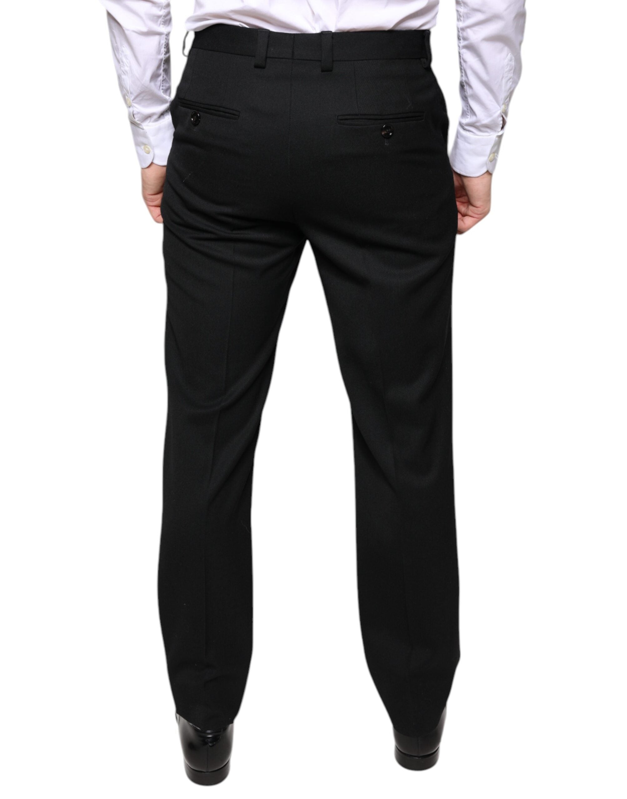 Dolce & Gabbana Black Wool Skinny Men Dress Pants -   -  Dolce & Gabbana.