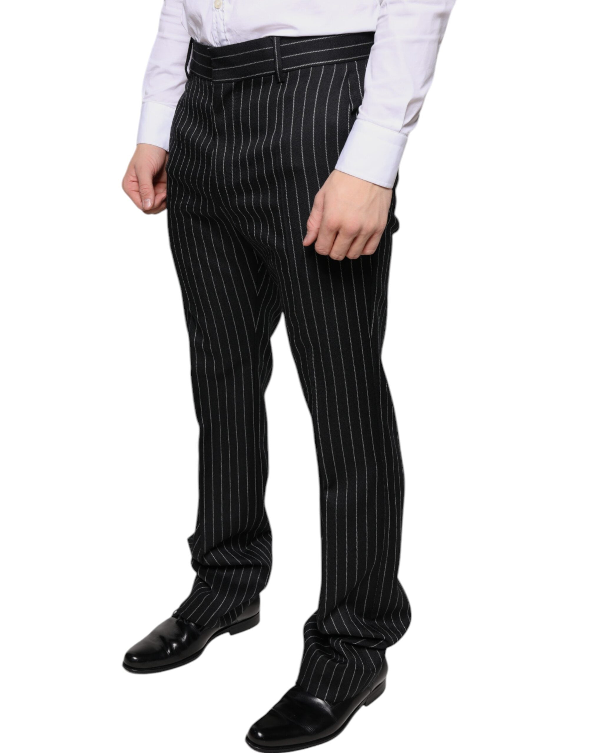 Dolce & Gabbana Black Stripes Skinny Men Dress Pants -   -  Dolce & Gabbana.
