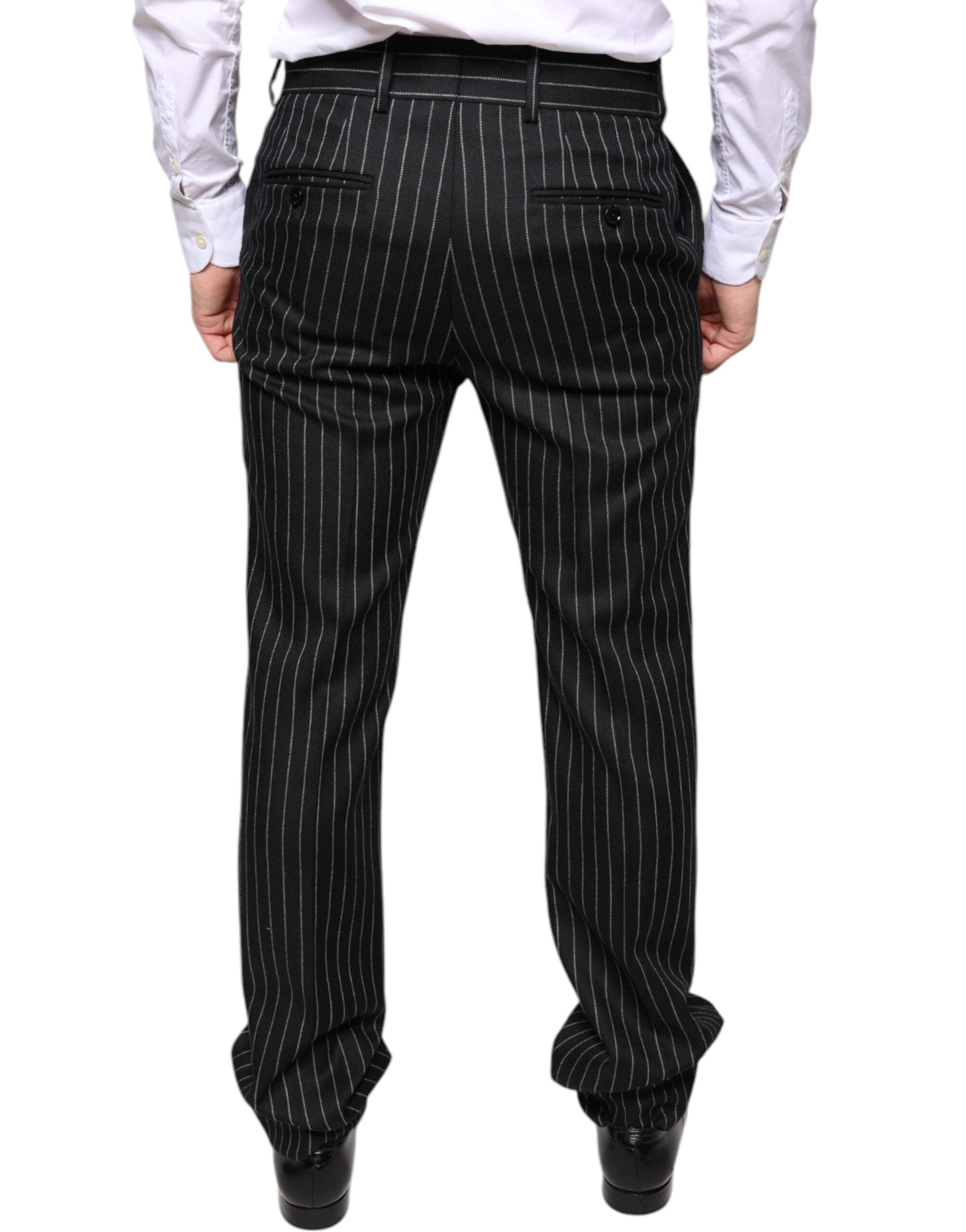 Dolce & Gabbana Black Stripes Skinny Men Dress Pants -   -  Dolce & Gabbana.