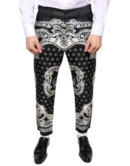 Dolce & Gabbana Black Bandana Silk Dress Pants -   -  Dolce & Gabbana.